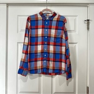 J.Crew Perfect Fit Plaid Button-Down Shirt | Size L